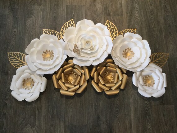 paper flower backdrop paper flower giant flower nursary decor wedding backpack baby shower backdrop white gold paper flower white etsy paper flower backdrop