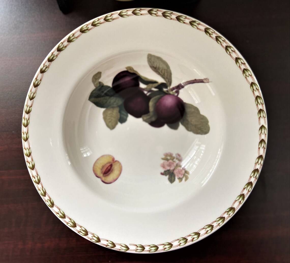 Queens Fine China Set of Two Hookers Fruit Rimmed Soup Bowls Etsy