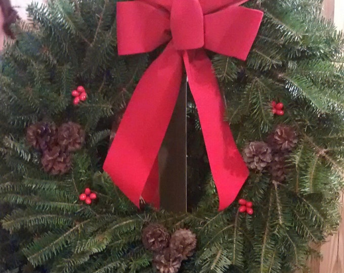 24'' Fresh Real Live Christmas Wreath Handcrafted and Etsy