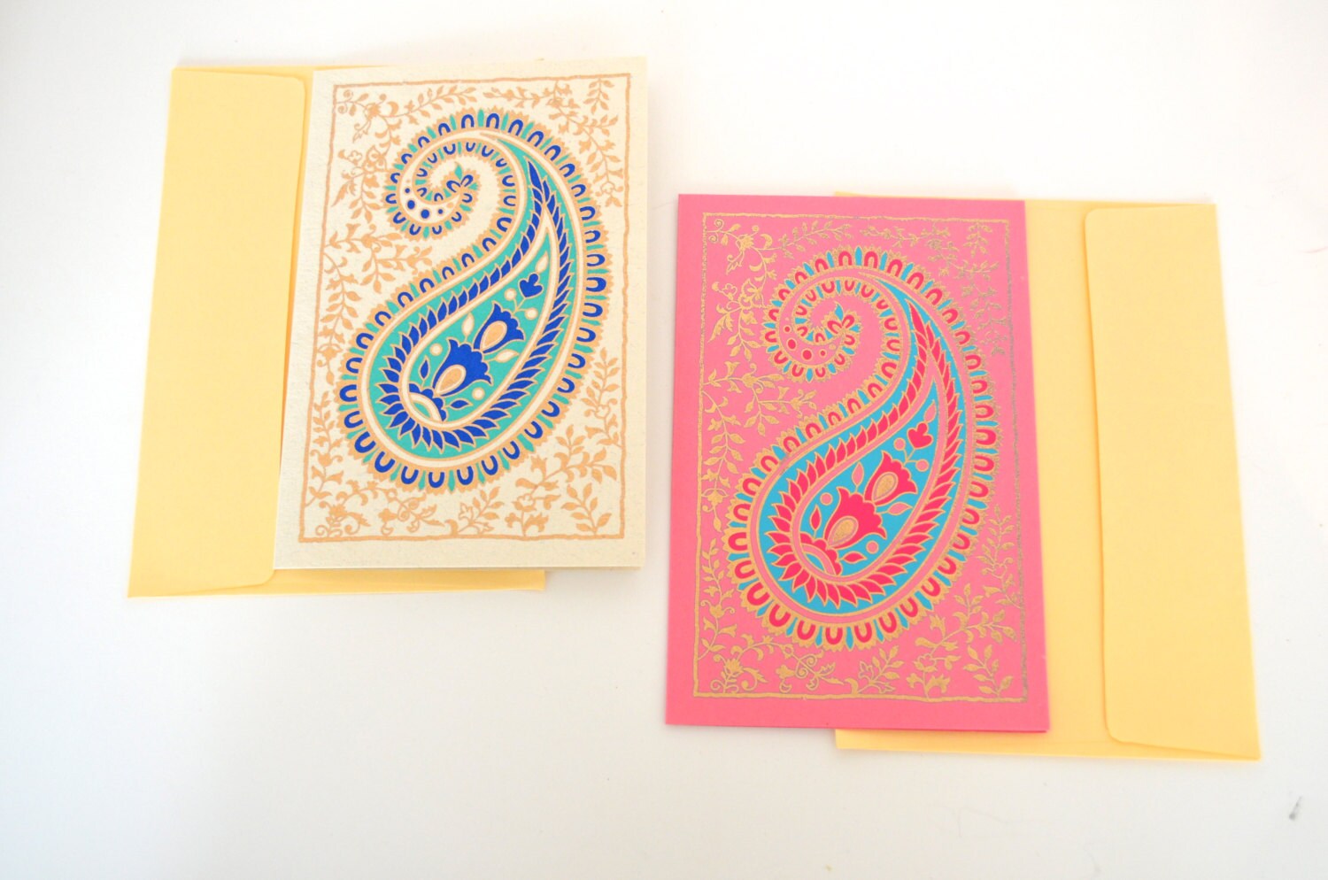 Paisley Blank Greeting Card Set Xmas Cards Indian Wedding Etsy