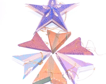 Hanging Paper Star, Handmade Holiday Ornaments, Star theme party, Holiday Party Decoration, Christmas Tree Star, Eid star, Diwali star