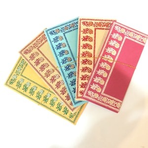 Conjunto de 5 envelopes de presente com borlas, envelopes de dinheiro, envelopes de dinheiro, envelopes de cartão de presente, envelopes de casamento, porta-dinheiro, presente de Diwali