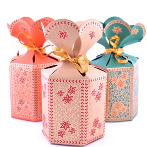 Favor Gift Box with Flower Top, Wedding Favor Box, Party Gift Box, Indian Wedding Favor, Holiday party box, Mithai box, Diwali gift box image 2