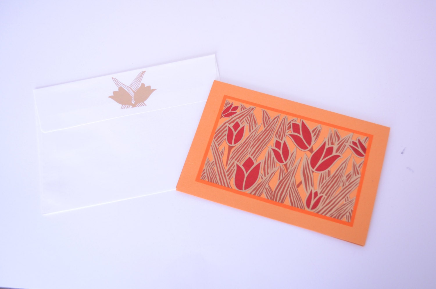 Tulip Handmade Blank Greeting Card Set, Floral Design Greeting Card Set ...