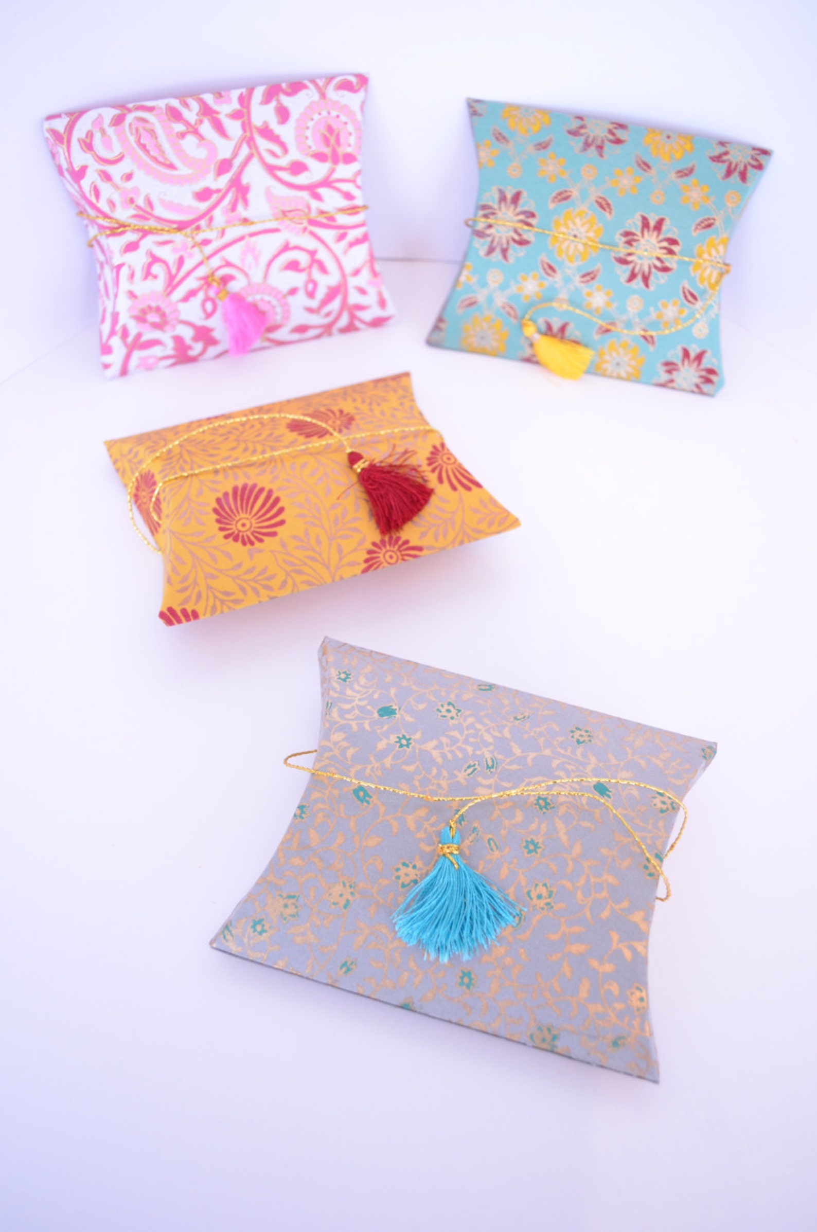 Pillow Pouch Box With Tassel Wedding Gift Box Indian Wedding Etsy