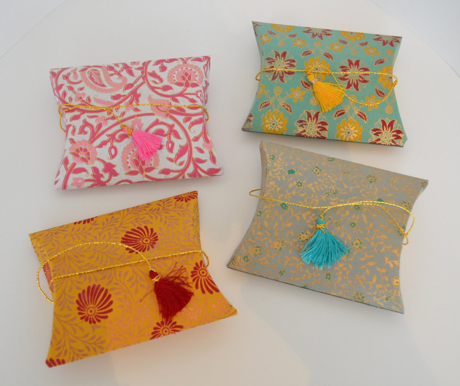 Pillow Pouch Box With Tassel Wedding Gift Box Indian Wedding Etsy