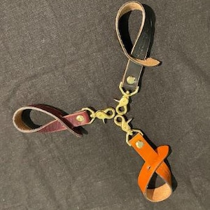 Flogger Storage Straps: Leather and Solid Brass Hardware