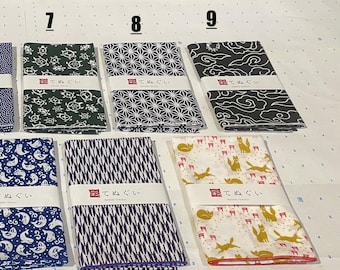 Tenugui Japanese Hand Towel 100% Cotton Set B