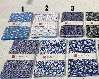 Tenugui Japanese Hand Towel 100% Cotton Set A