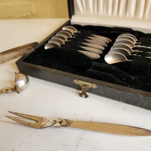 Vintage 1933-44 Art Deco Georg Jensen, Cactus Pattern, Sterling Silver Two Pronged Cold Cut Fork (Hard To Find)
