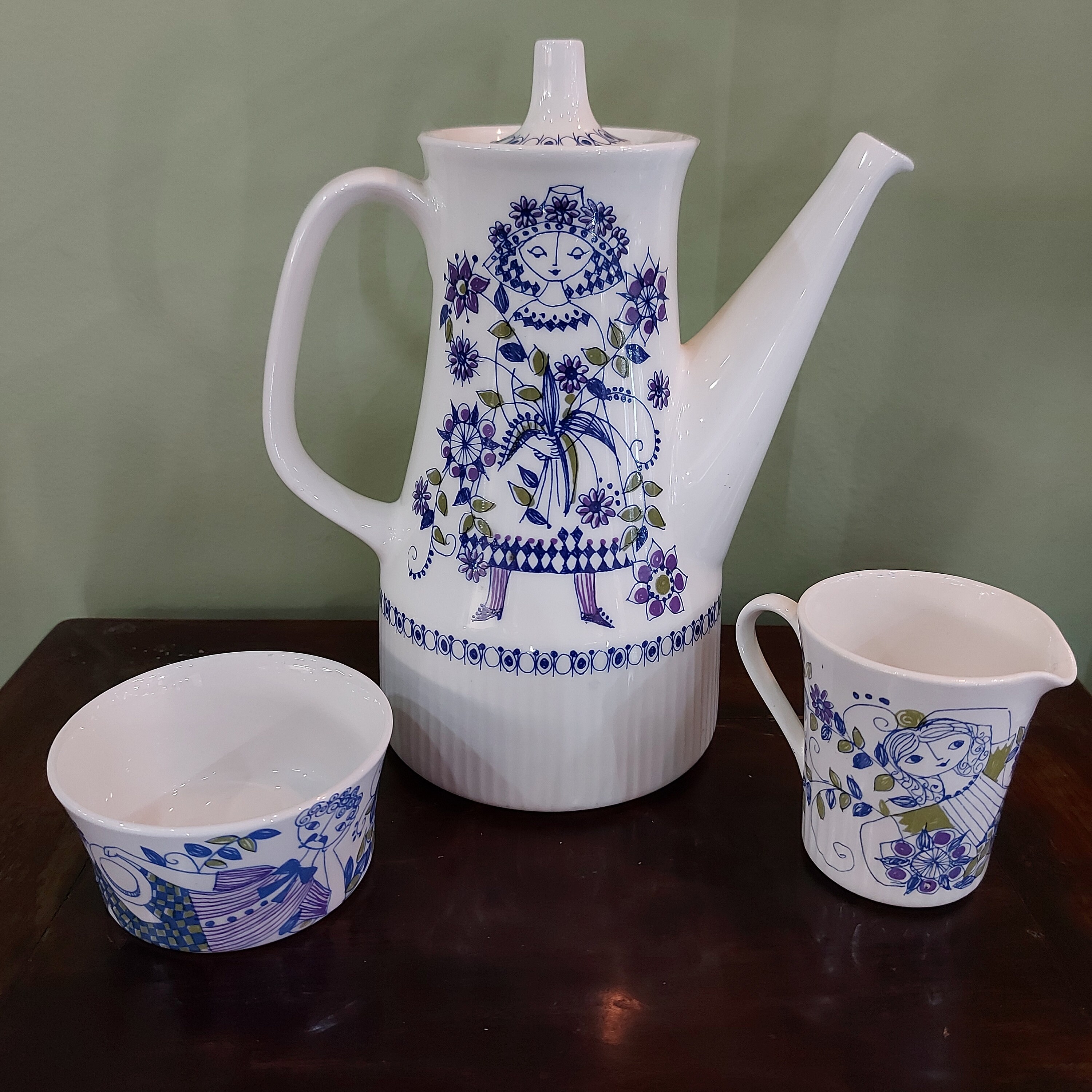 Vintage, 1970s Figgjo Flint Turi Design Lotte Pattern, Made in Norway