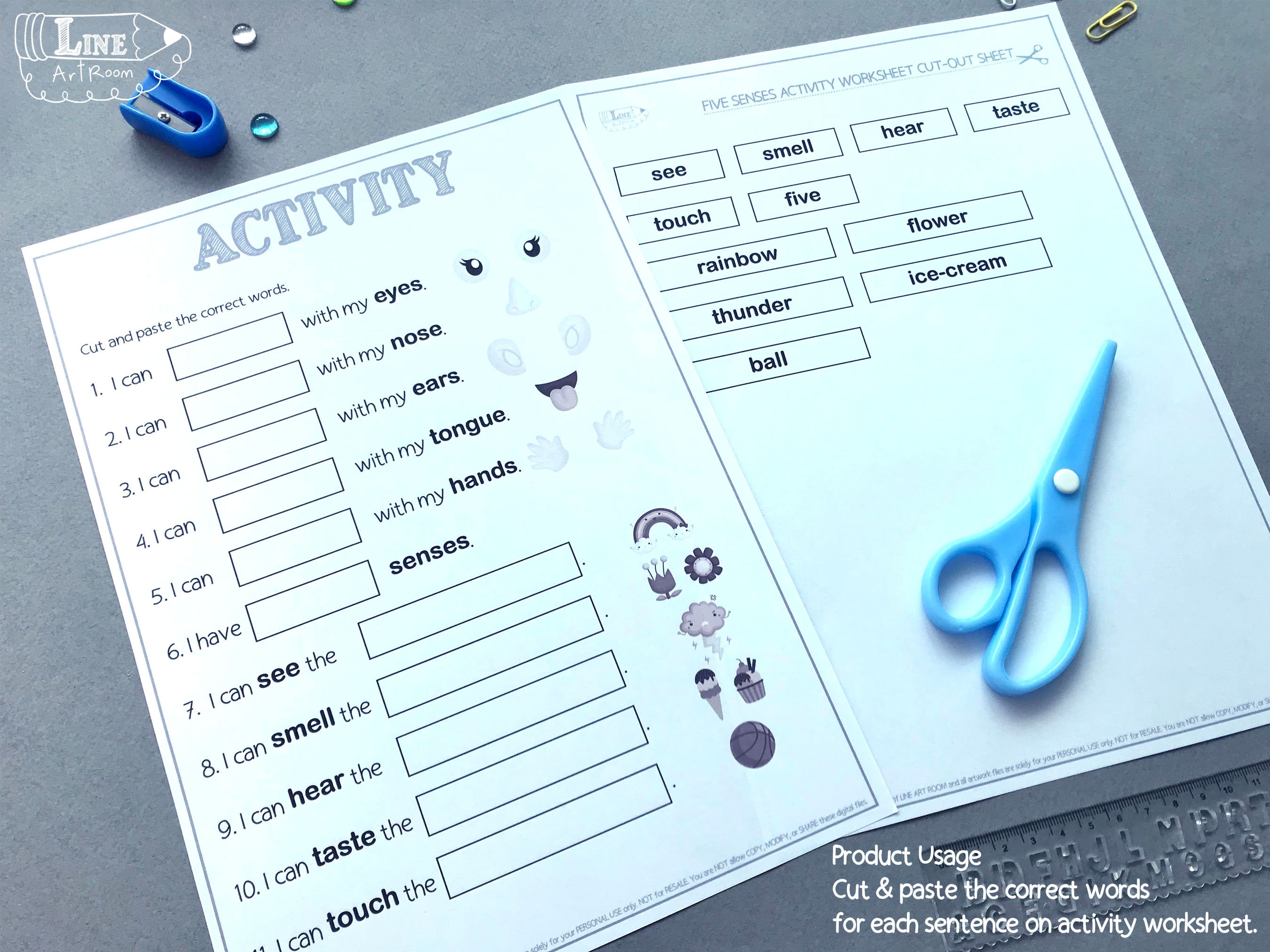 Five Senses Printables as Downloadable Toddler Activities. Body Parts ...