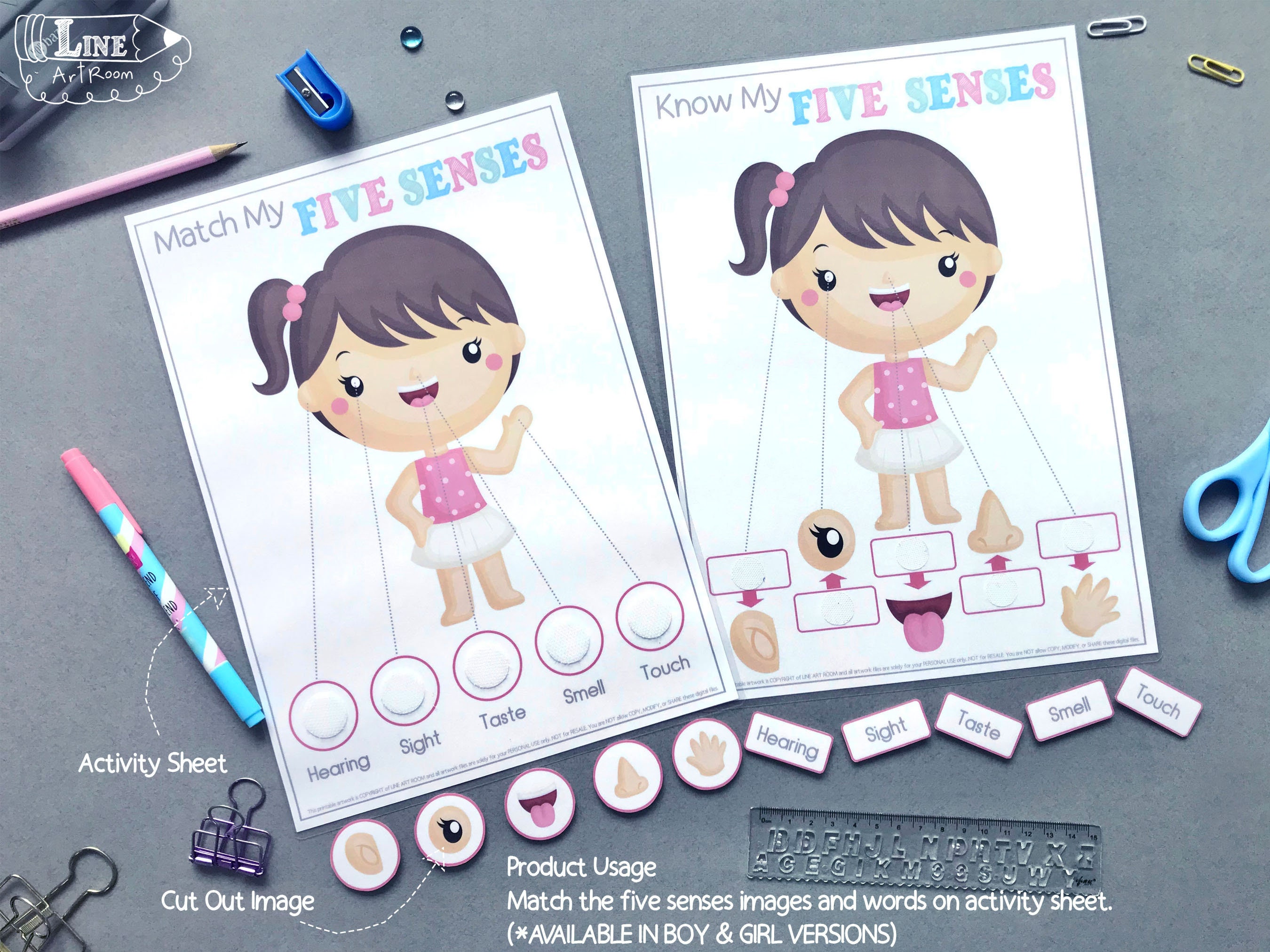 Five Senses Printables as Downloadable Toddler Activities. Body Parts ...