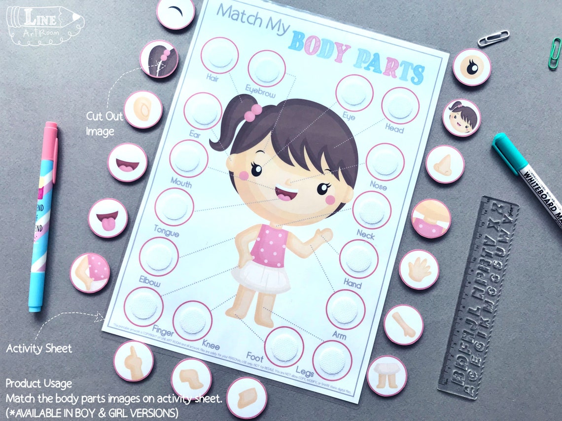 Body Parts Printable as Downloadable Toddler Activities. Montessori ...