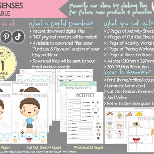 Five Senses Printables as Downloadable Toddler Activities. Body Parts ...