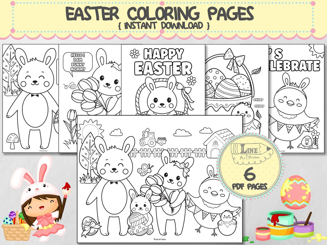 Easter Coloring Pages for Kids Coloring Book PDF Easter - Etsy New Zealand