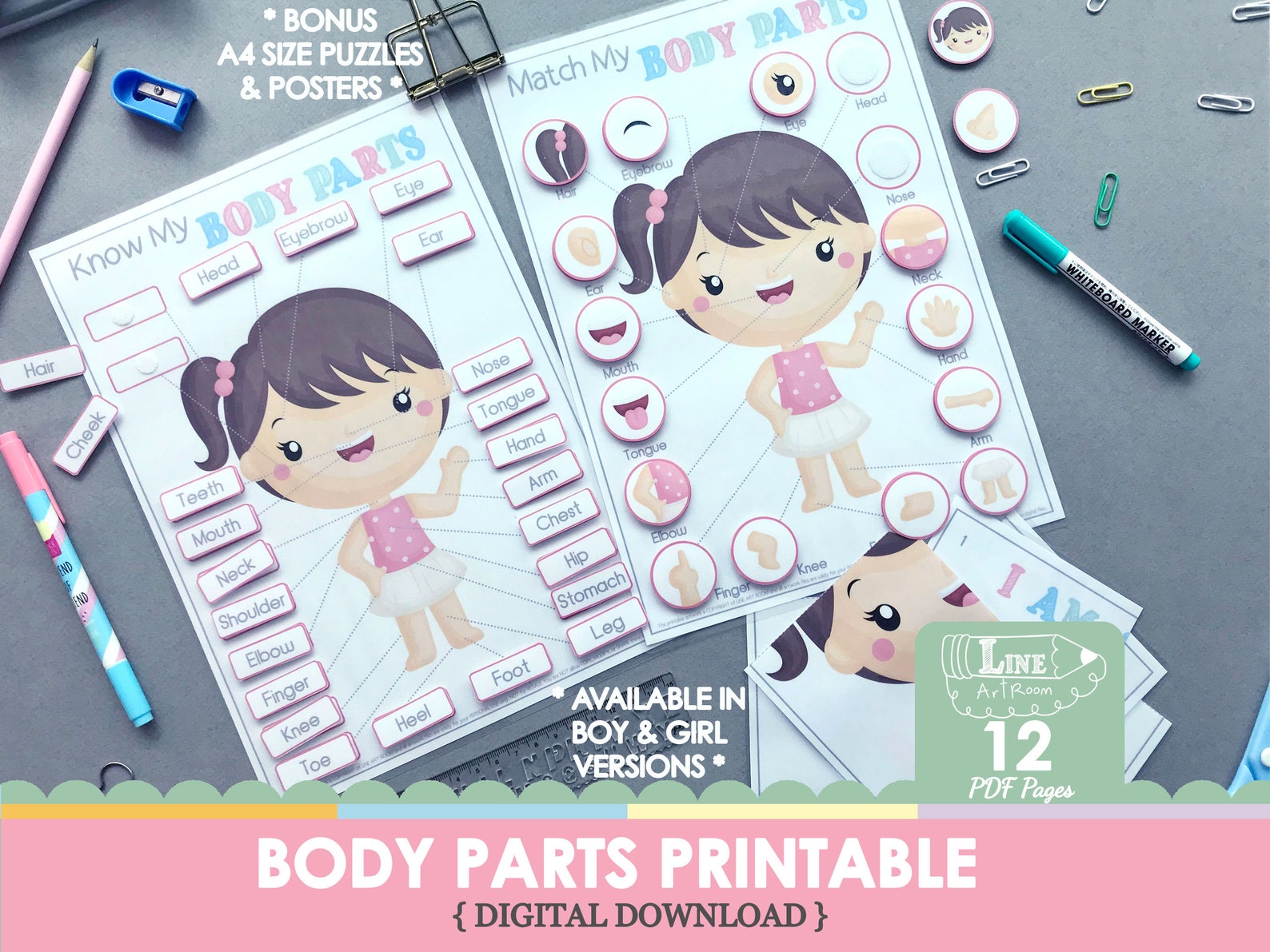 Body Parts Printable as Downloadable Toddler Activities. Montessori ...