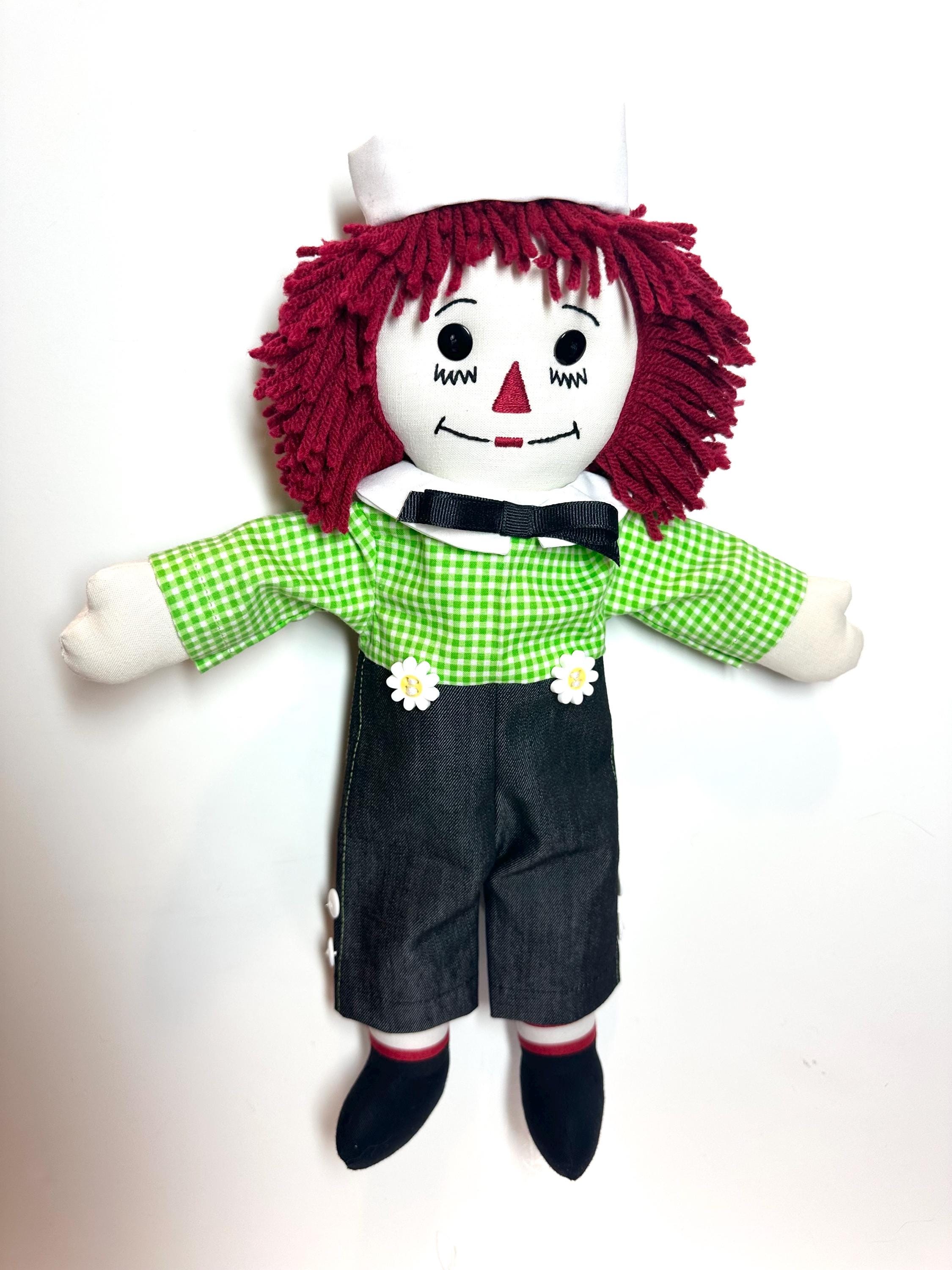 15 Inch Handmade Raggedy Ann Doll/red Hair, Pink Dress With Daisies ,  Embroidered Apron, Optional Personalization - Etsy