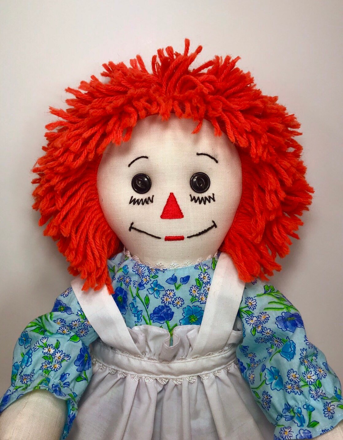 20 inch Handmade Raggedy Ann Doll/Orange Hair Blue Floral Etsy
