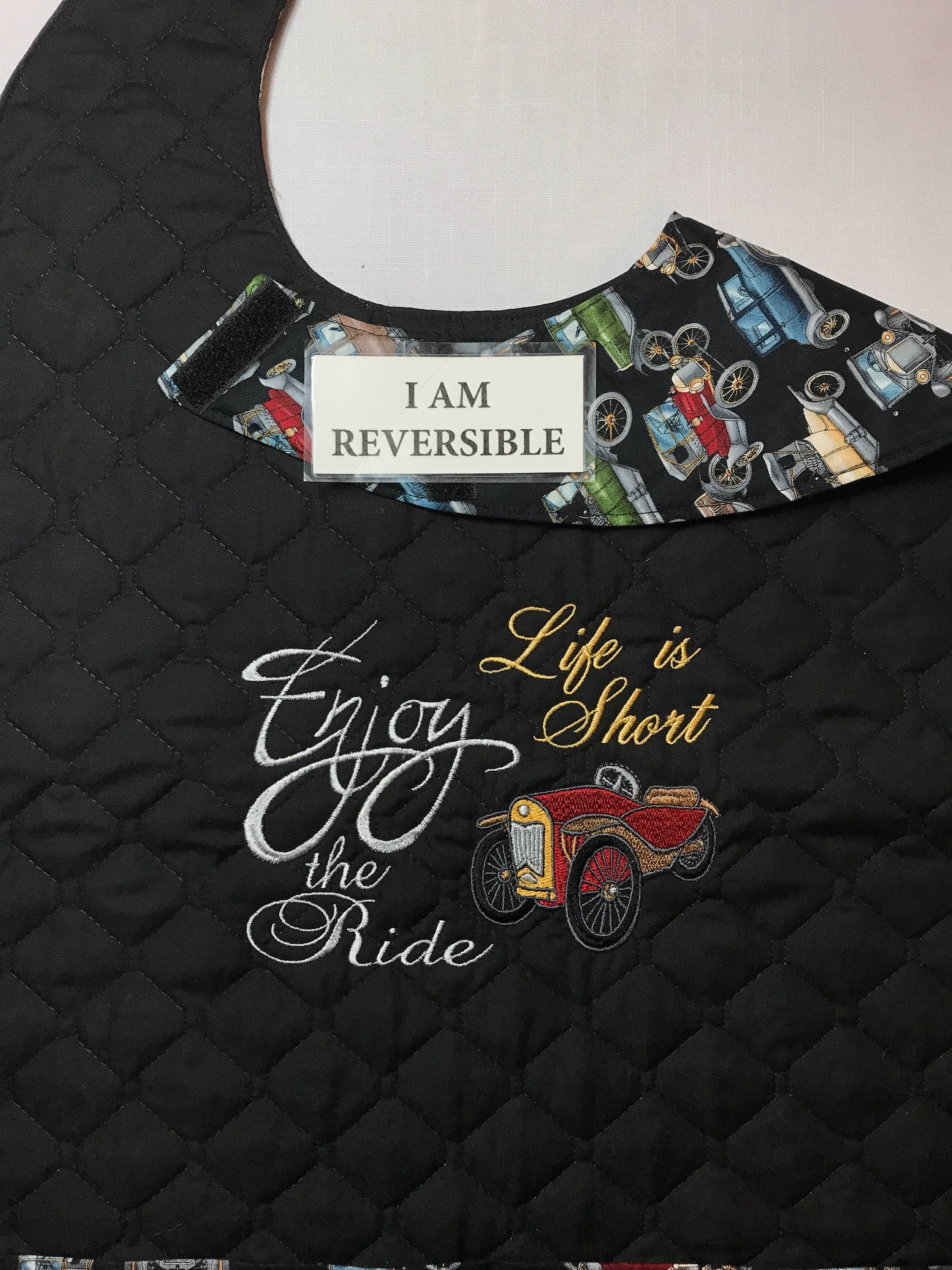 Reversible, Adult Bib Clothing Protector Apron; Gift for Senior,Special…