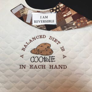 REVERSIBLE Adult Bib/Apron/Clothing Protector;Gift for Man, Cookies,Special Needs, Gender Neutral Adult Bib,Nursing Home Accessories,grandpa