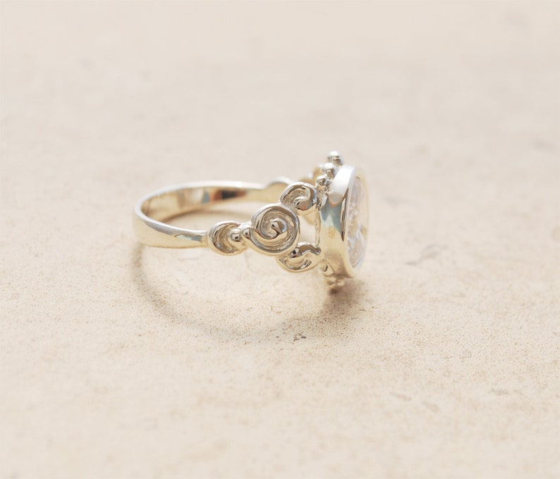 Unique Engagement Ring Oval Engagement Ring Sterling Silver Etsy