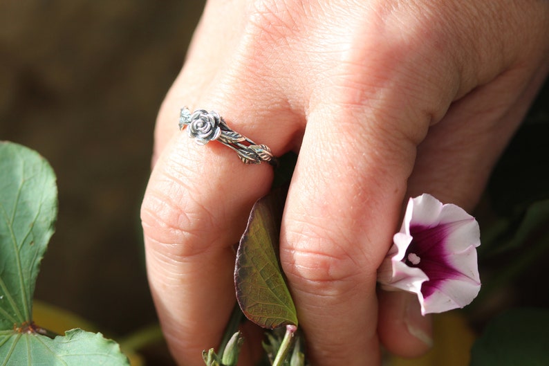 Flower Ring Rose Ring Promise Ring Unique Promise Ring Etsy