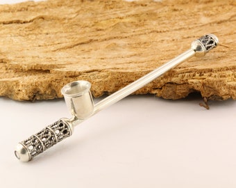 Pipe, Unique Gift for Mom, Unique Gift for Wife, Dopest Mom Gift, Smoker Gift, Smoker Accessory, Sterling Silver Pipe, Handmade Pipe, Luxury