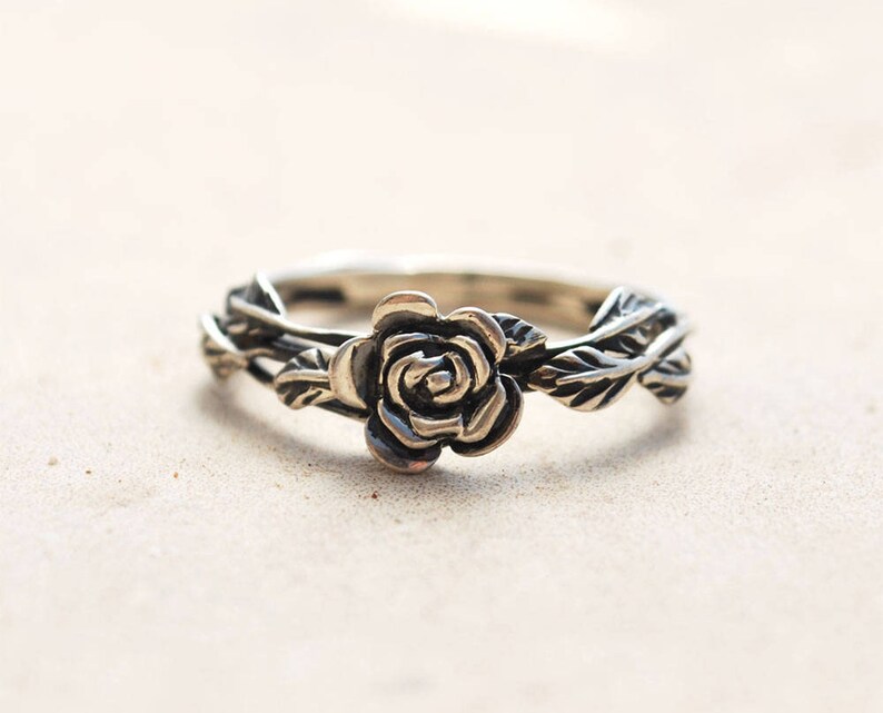 Flower Ring Rose Ring Promise Ring Unique Promise Ring Etsy