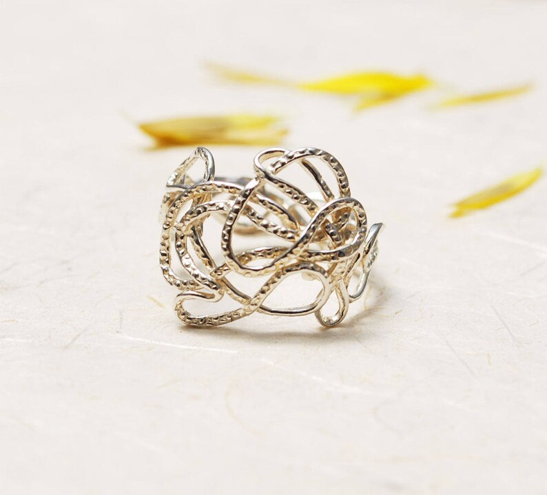 Statement Ring Unique Silver Ring Sterling Silver Unique Etsy