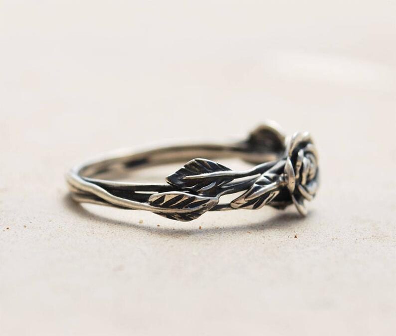Flower Ring Rose Ring Promise Ring Unique Promise Ring Etsy
