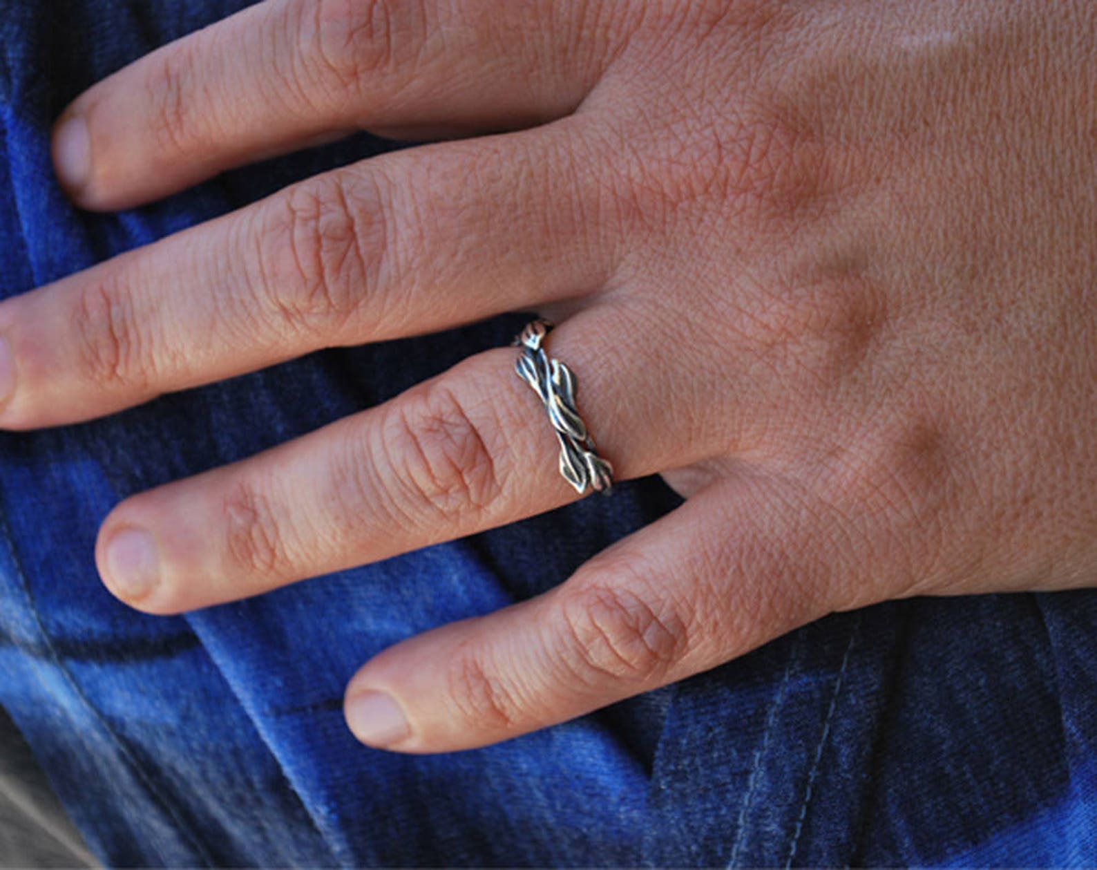 Leaf Ring Sterling Silver Leaf Ring Nature Inspired Ring Etsy