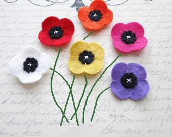 Wildflower Lapel Pin - Wool Felt Lapel Flower - Buttonhole