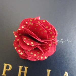 Magnetische rote Metallic Pin Dot Revers Blume - Hochzeit Boutonniere - Tuxedo Corsage