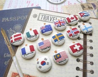 World Traveler Lapel Button Pin - Tie Tack - Buttonhole - Flag Pin (7/8")