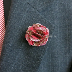 Rustikale rote Paisley - Herren Blume Anstecknadel - Hochzeit Boutonniere - Knopfloch