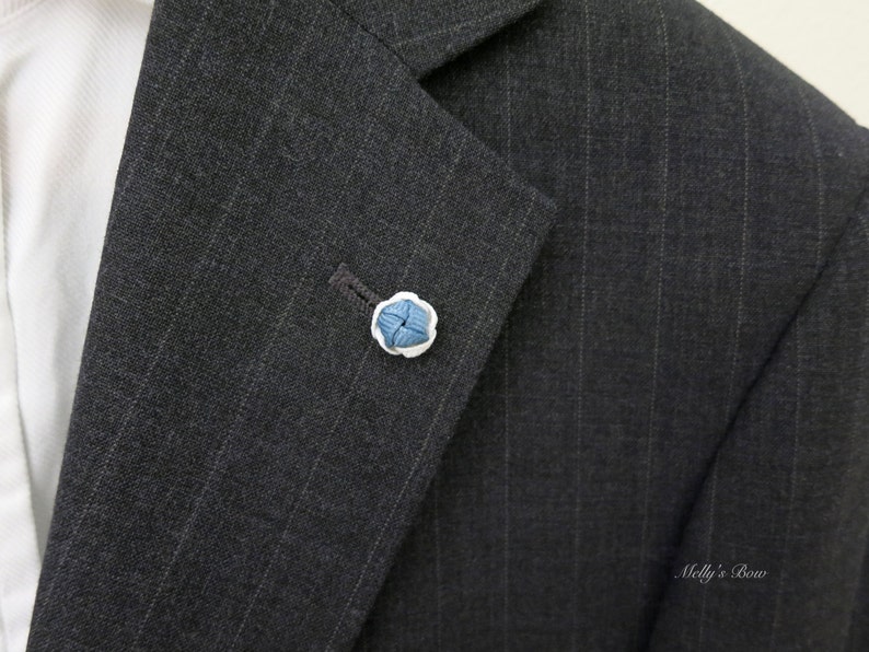 Mini Knot Lapel Pin Wedding Boutonniere Buttonhole Small Suit Pin 1/2 image 3