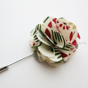 Spring Floral Boutonniere - Lapel Flower Pin