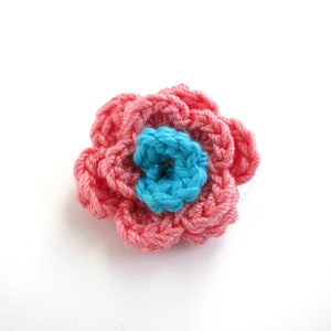 Crochet Spring Rose Lapel Flower Pin - Buttonhole - Brooch pin