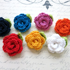 Crochet Rose Lapel Flower Pin - Wedding Boutonniere - Small Flower - 1&quot;