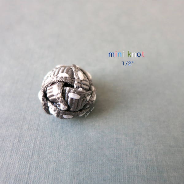 Grey Mini Knot Lapel Pin - Buttonhole - Small Suit Pin - Lapel Bud - 1/2"