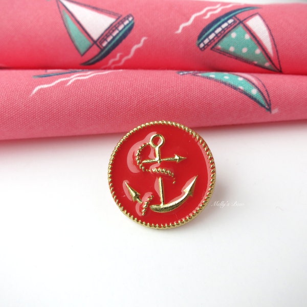 Golden-Red Anchor Lapel Pin - Buttonhole - Tie Tack