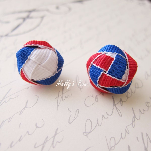 Patriotic Red-White-Blue - Knot Lapel Pin - Buttonhole - Suit Pin - July 4th