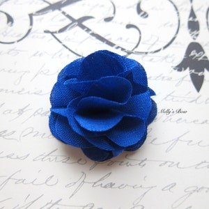 Blue Linen Boutonniere - Mens Lapel Flower Pin - Groomsmen Flower