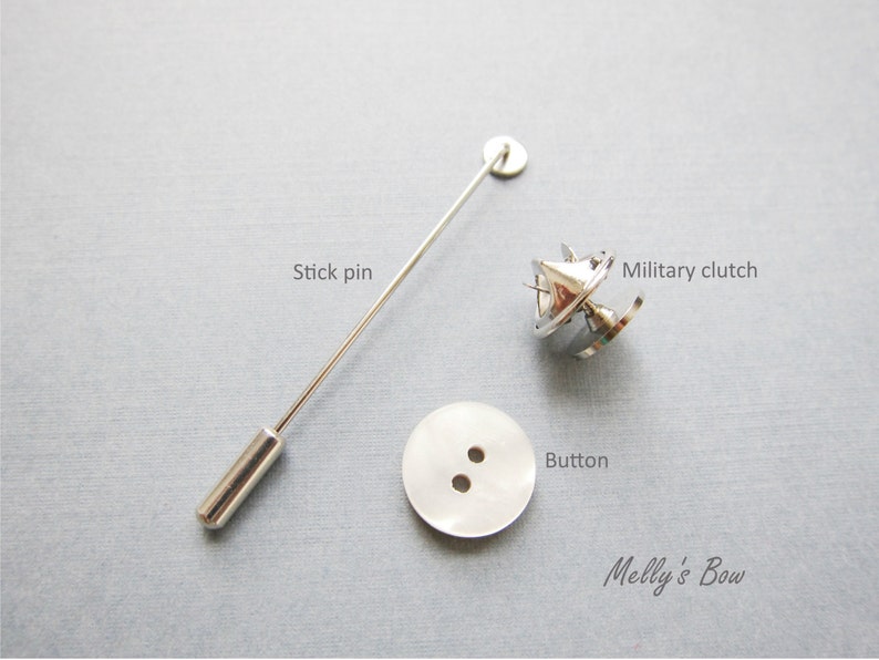 Mini Knot Lapel Pin Wedding Boutonniere Buttonhole Small Suit Pin 1/2 image 5