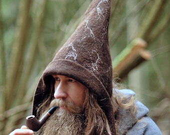 Fantasy Druid Hat | Gnome Hat | Felted Pointy Costume Hat | MADE TO ORDER