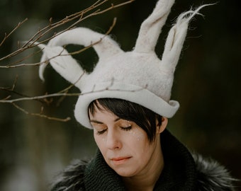 Sombrero de conejo / Sombrero de conejo cosplay / Sombrero de conejo / Sombrero de orejas de conejo / Sombrero de disfraz de conejo loco