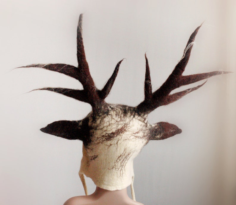 White Deer Antlers Costume Hat Fawn Antlers Headdress for a | Etsy