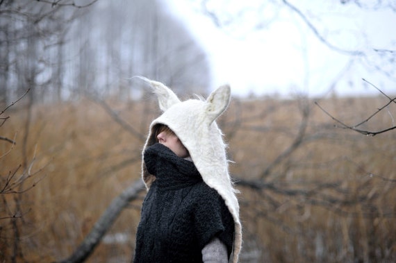 White Wolf Hood. Animal Spirit Hood 
