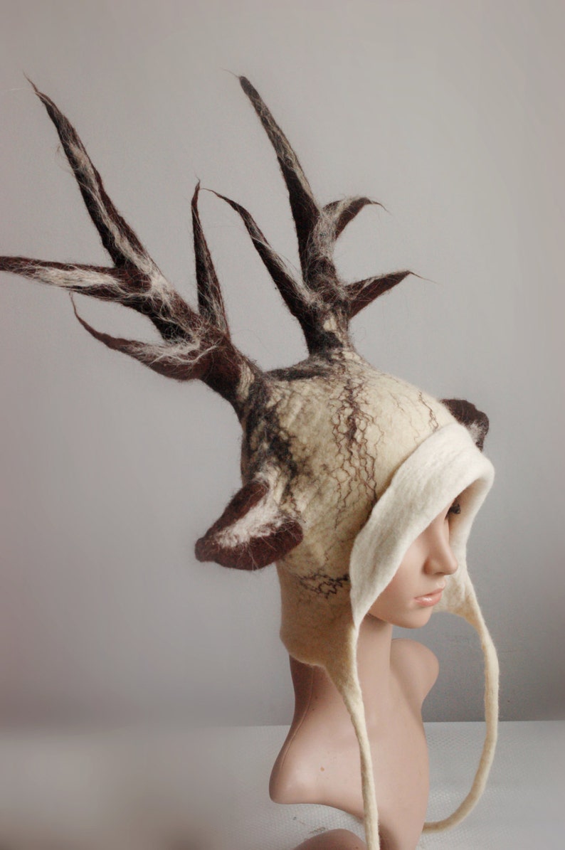 White Deer Antlers Costume Hat Fawn Antlers Headdress for a Etsy